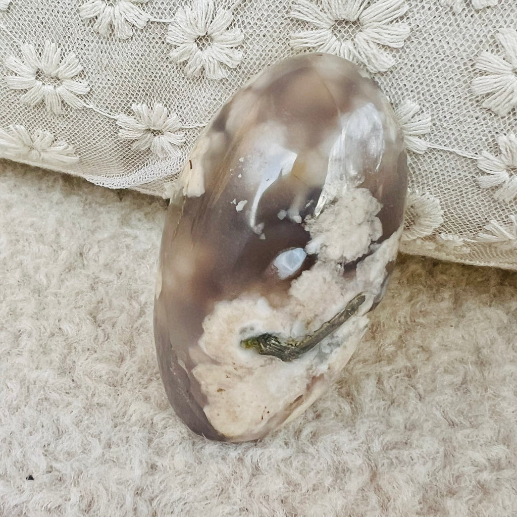 Palmstone agat coral floare verde m19, druzy.ro, cristale 2