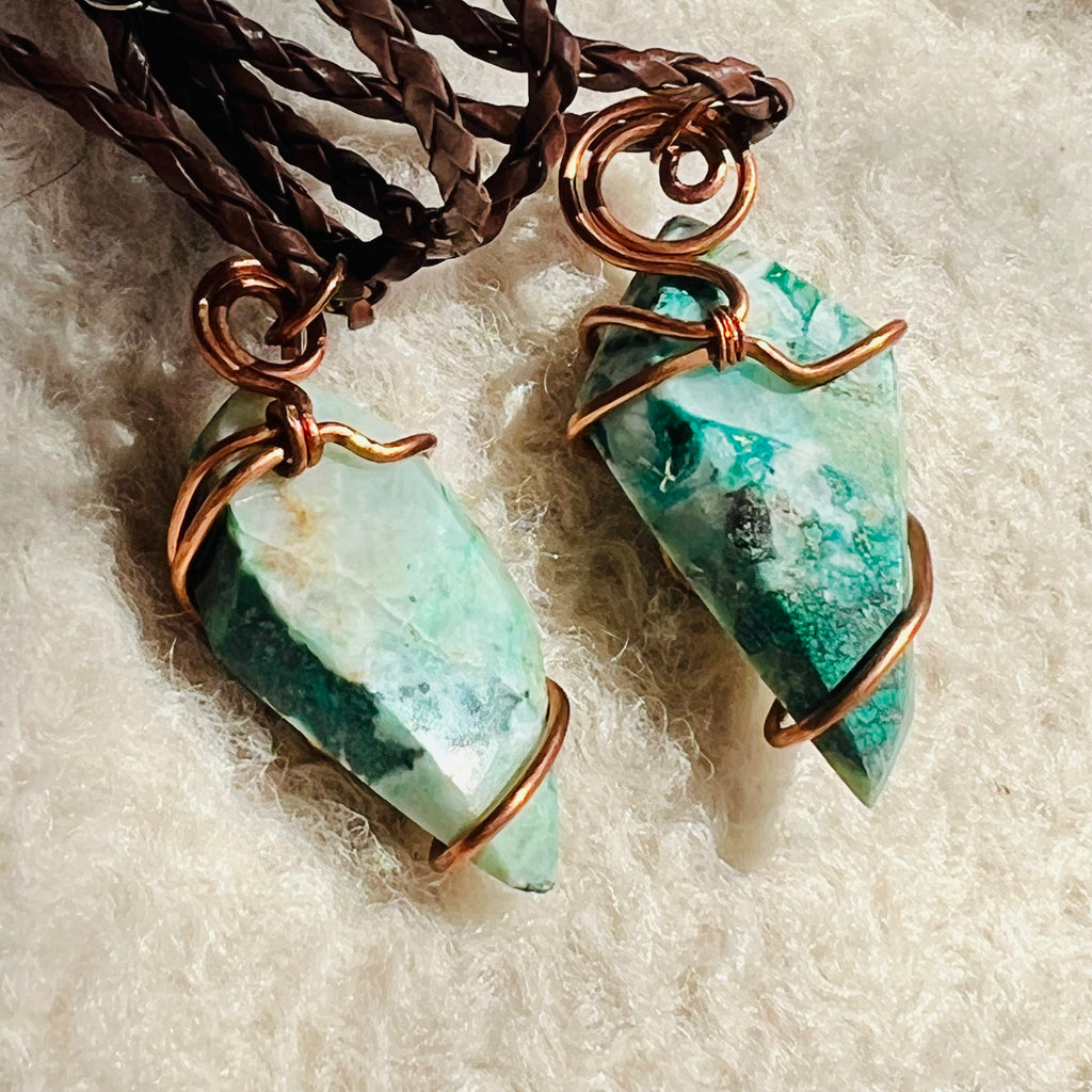 Colier pandantiv ajoit in cupru/artistic wire m2, druzy.ro, cristale 2