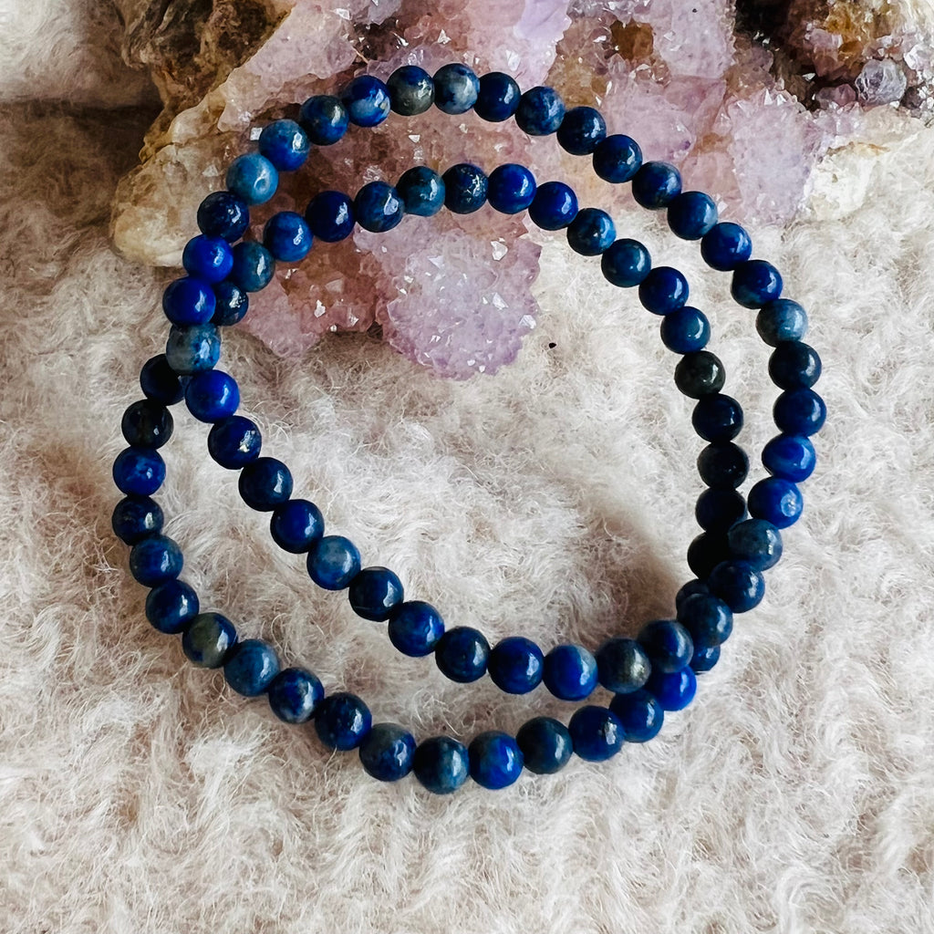 Bratara copii 4 mm lapis lazuli, druzy.ro, cristale 1