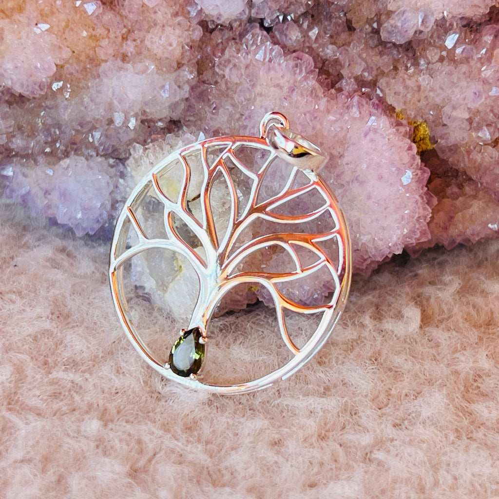 Pandantiv moldavit Tree of Life, pietre semipretioase - druzy.ro 2 