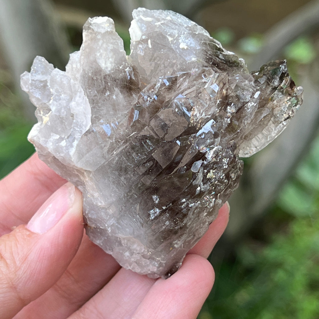 Cuart fumuriu generator/varf mina Brandberg | Model L10, pietre semipretioase - druzy.ro 5 