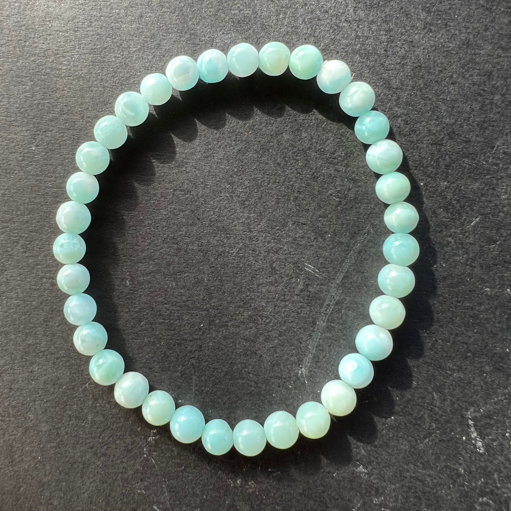 Bratara larimar 5-6 mm, calitate AA, pietre semipretioase, DRUZY.RO 1