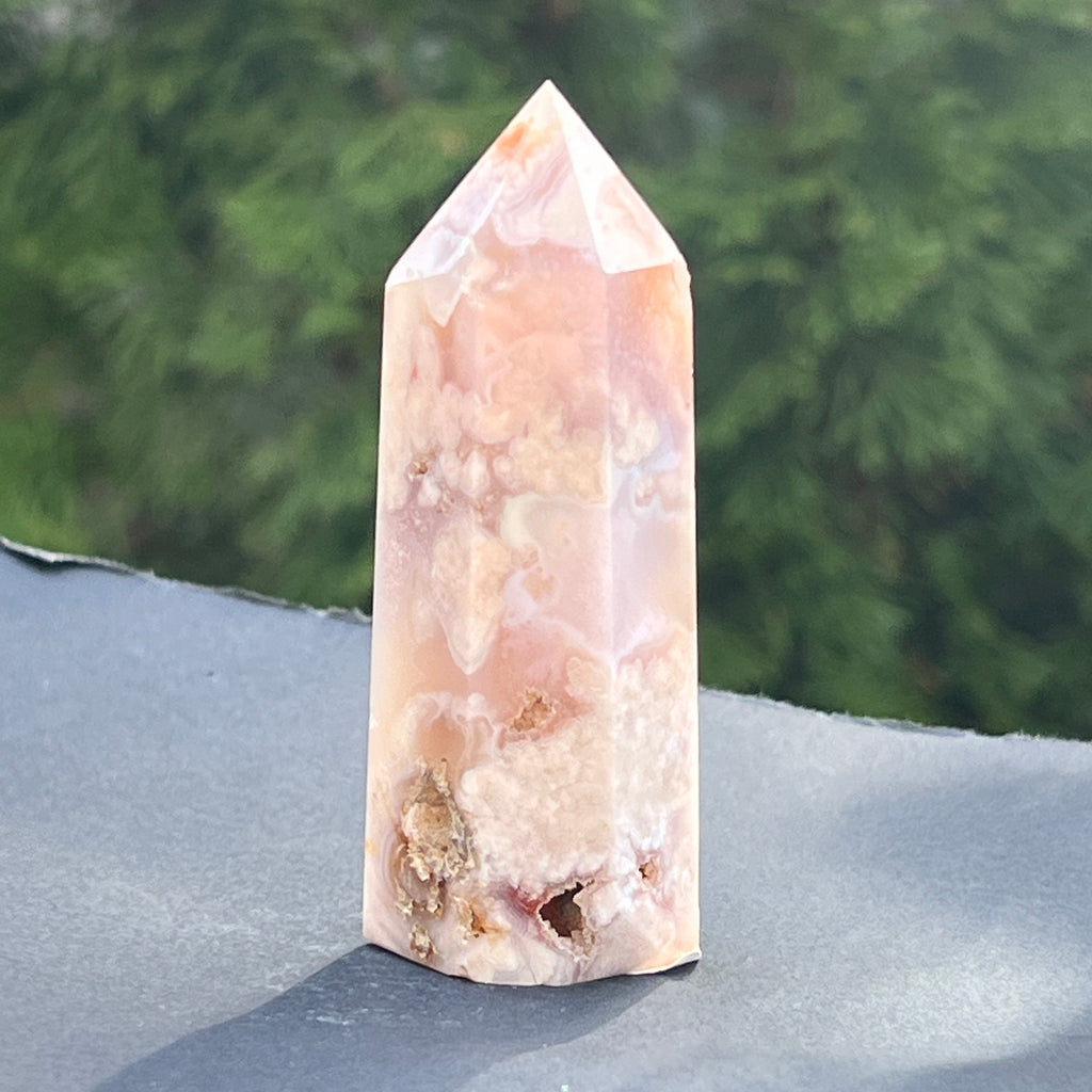 Obelisc agat coral floare model 1, pietre semipretioase - druzy.ro 5 