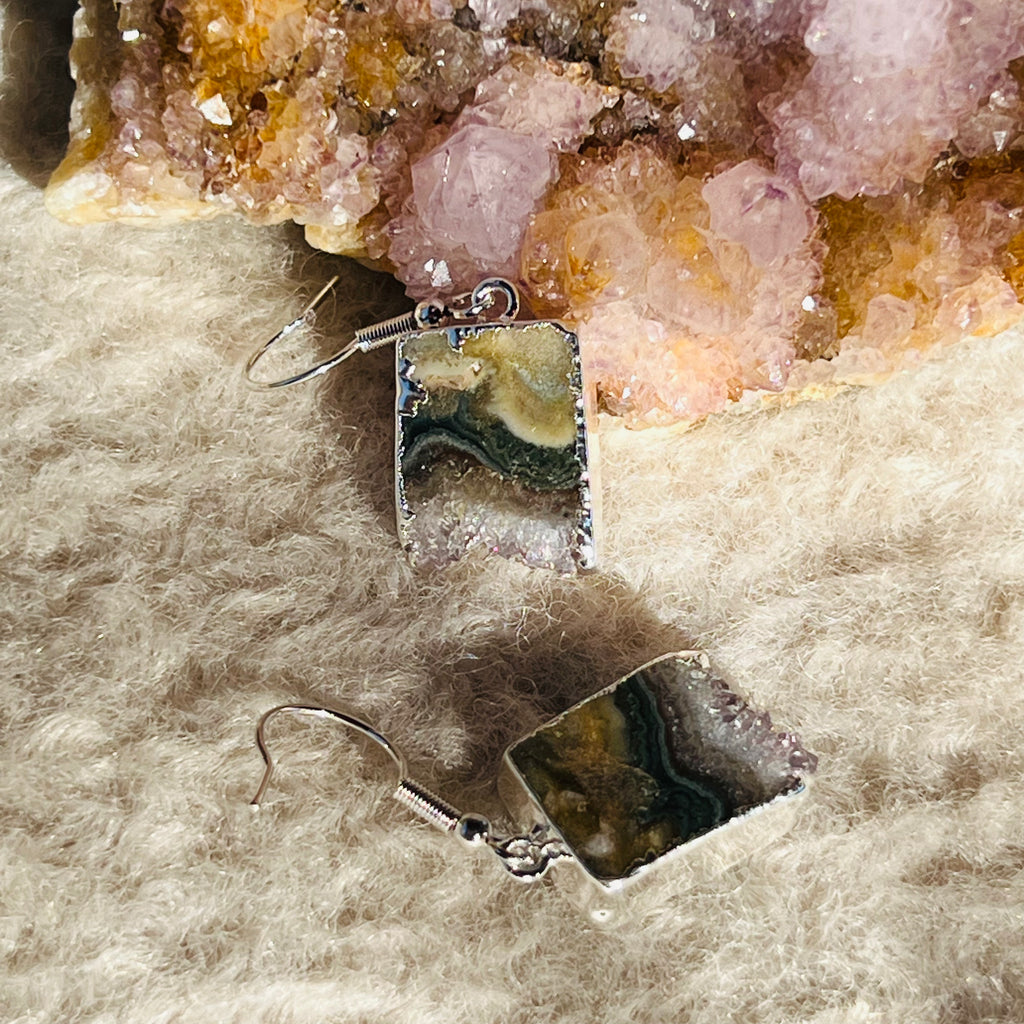 Cercei felii ametist argint Brazilia model3A, druzy.ro, cristale 2
