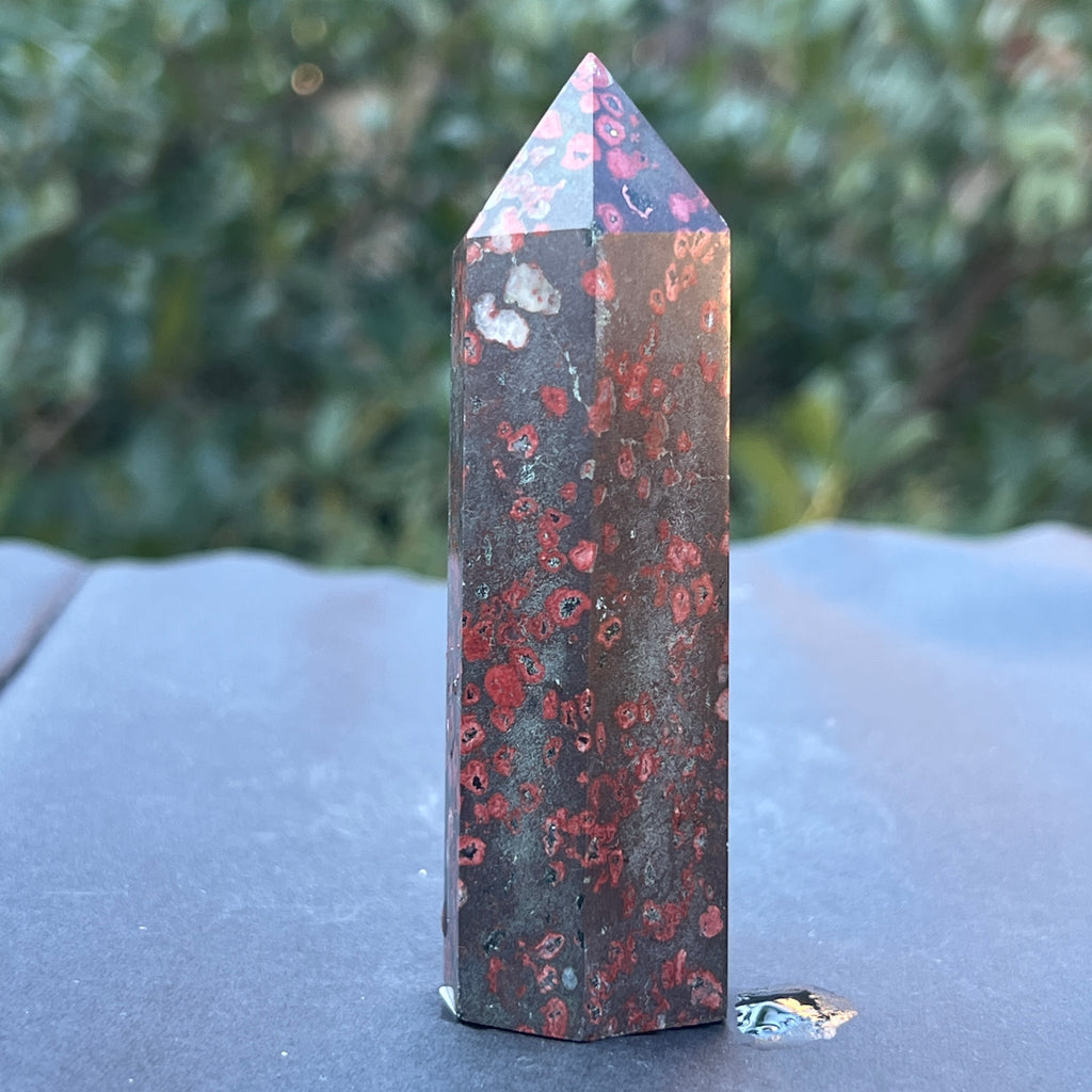 Obelisc jasp floare de prun m1, pietre semipretioase - druzy.ro 4 