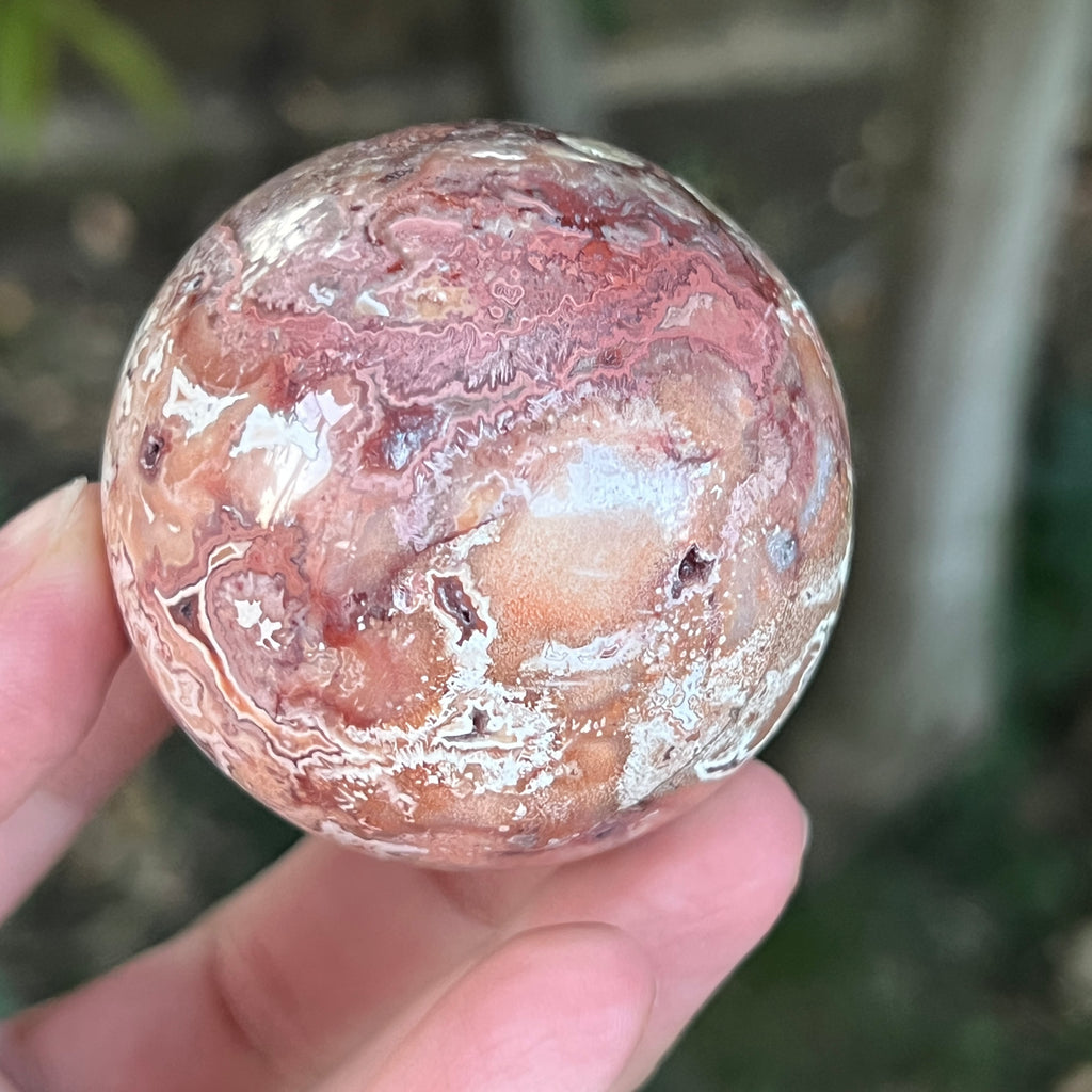 Sfera agat Crazy Lace | Model 9, pietre semipretioase - druzy.ro 7 