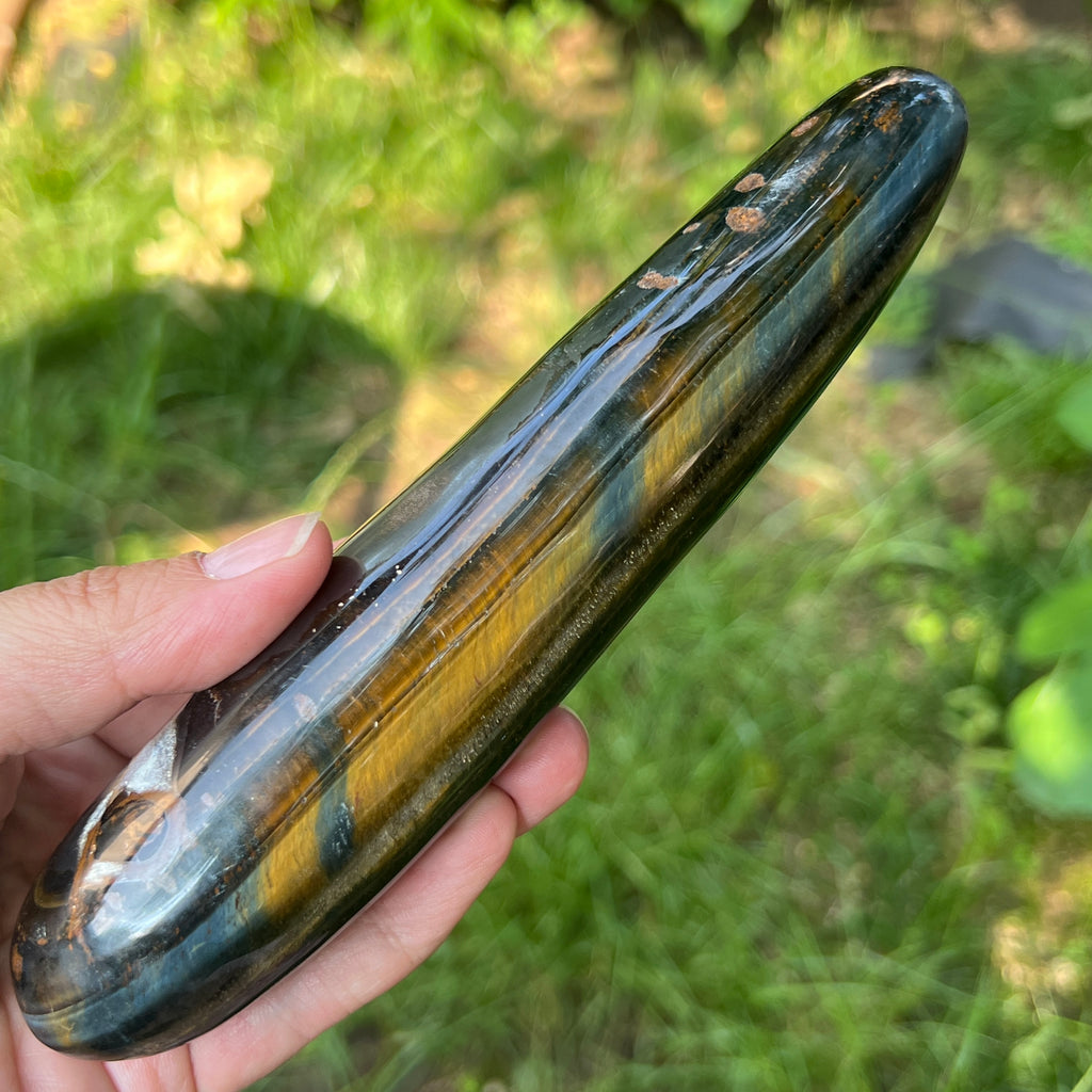 Bagheta masaj ochi de tigru m6, pietre semipretioase - druzy.ro 1 