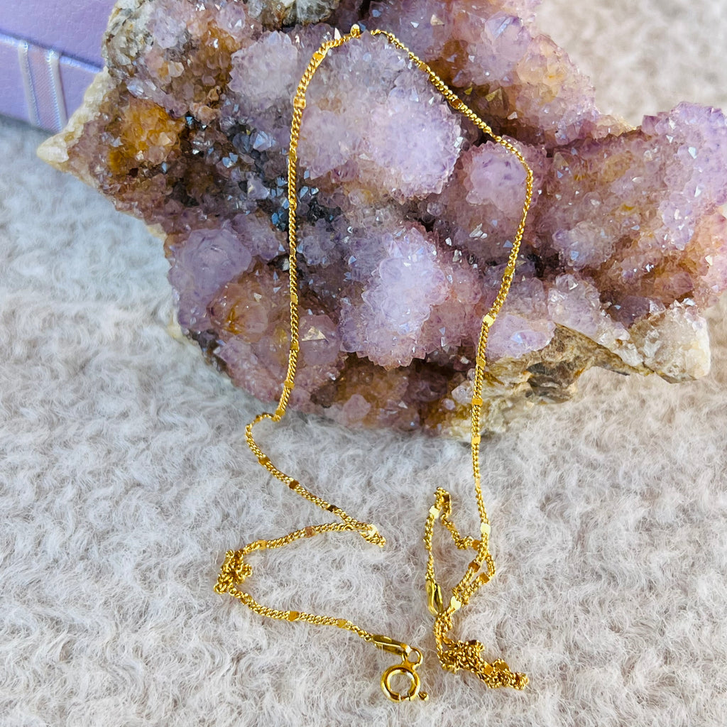 Lantisor argint placat cu aur 42 cm, druzy.ro, cristale 2