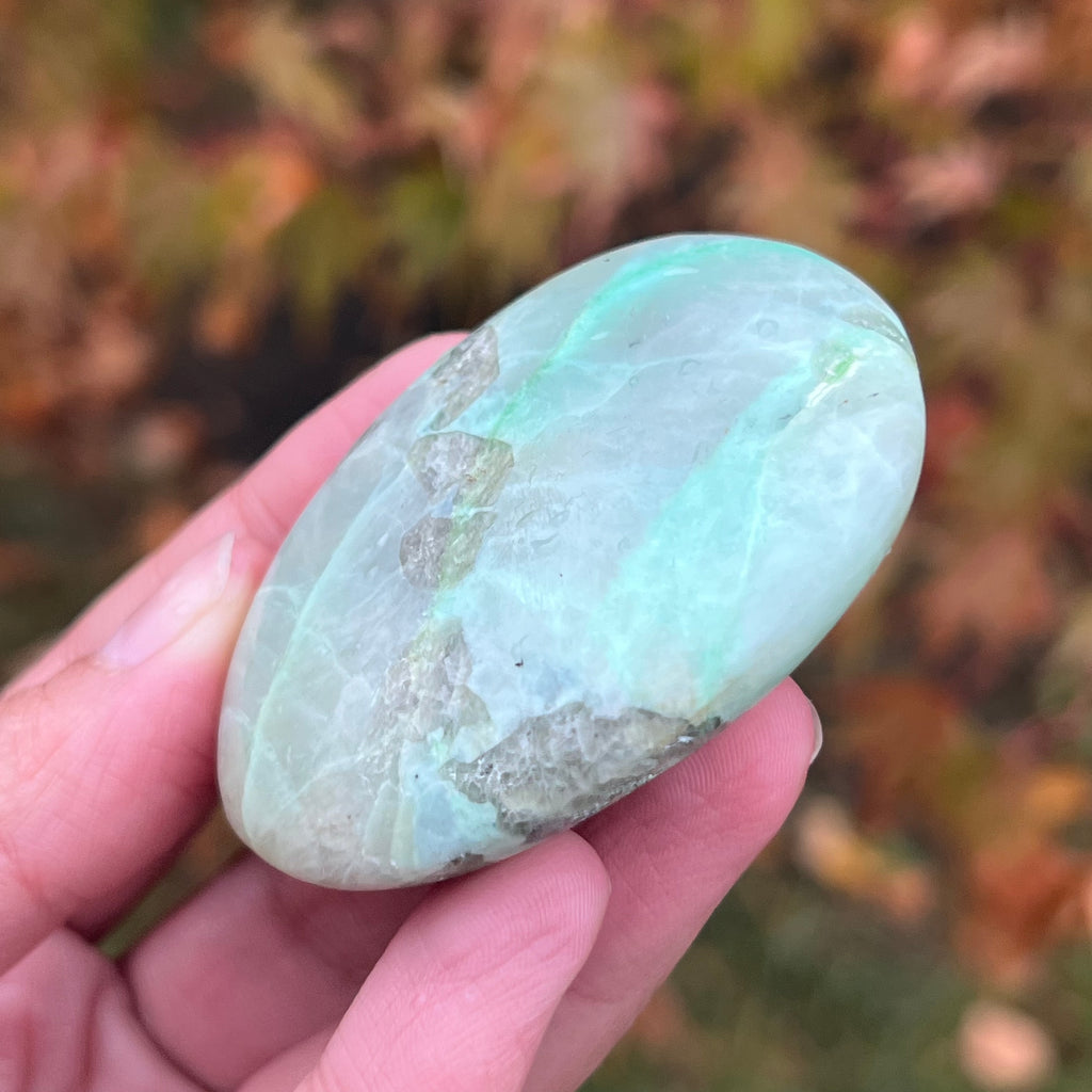 Palmstone piatra lunii cu garnierit m9, druzy.ro, cristale 4
