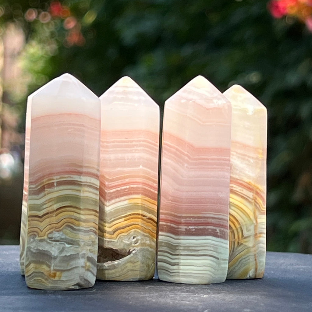 Obelisc calcit Mangano & Caraibe 5.5 -6 cm, druzy.ro, cristale 1