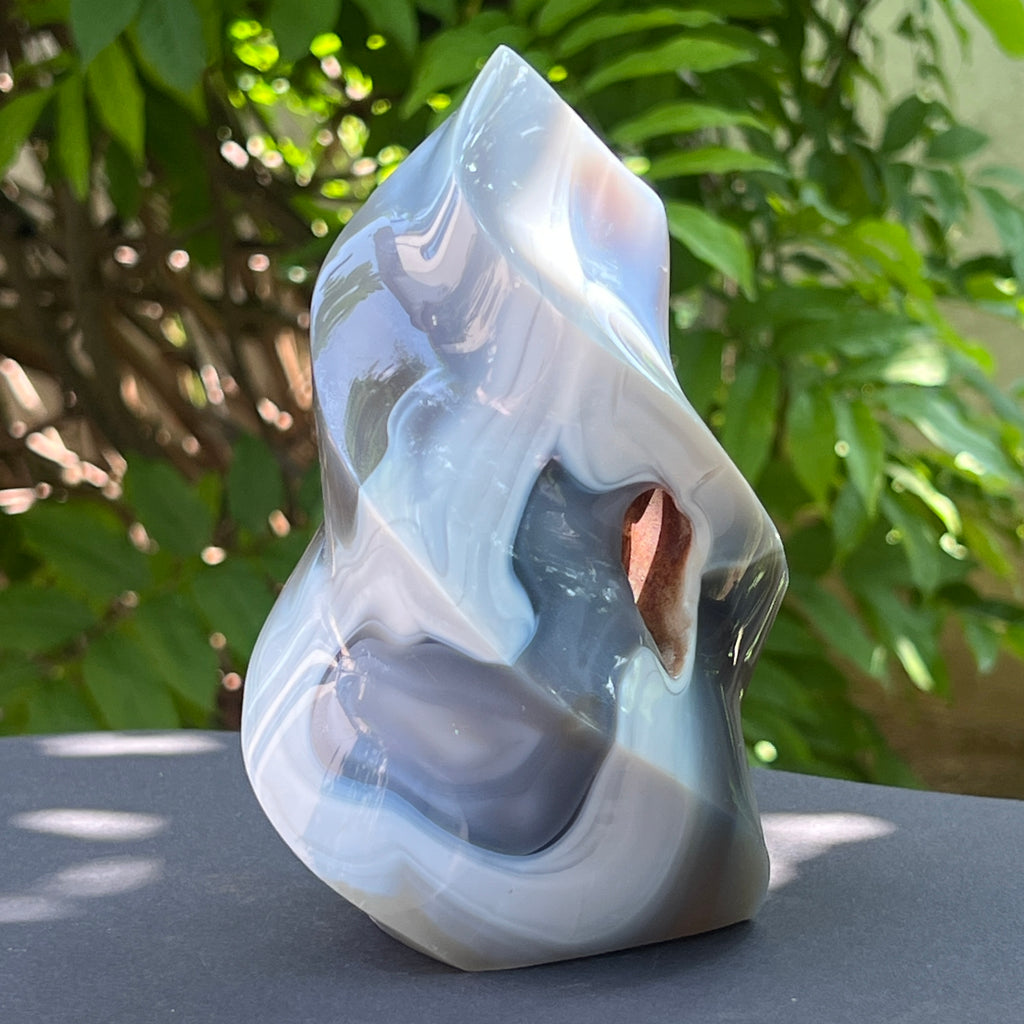 Sculptura forma flacara din agat m5, pietre semipretioase - druzy.ro 3 