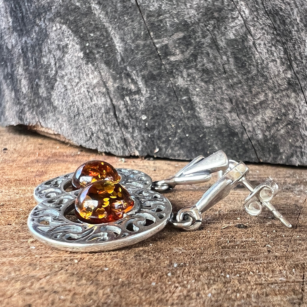 Cercei argint cu chihlimbar Amber12, pietre semipretioase - druzy.ro 2 