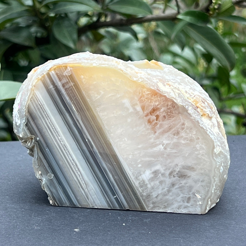 Suport lumanare din agat natural, bookend, suport carti, pietre semipretioase - druzy.ro 1 