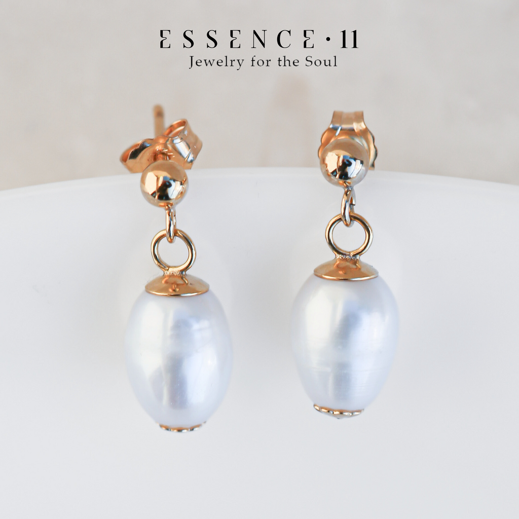 Cercei perle naturale, aur filat - Soul Pearl #2, pietre semipretioase - druzy.ro 5 
