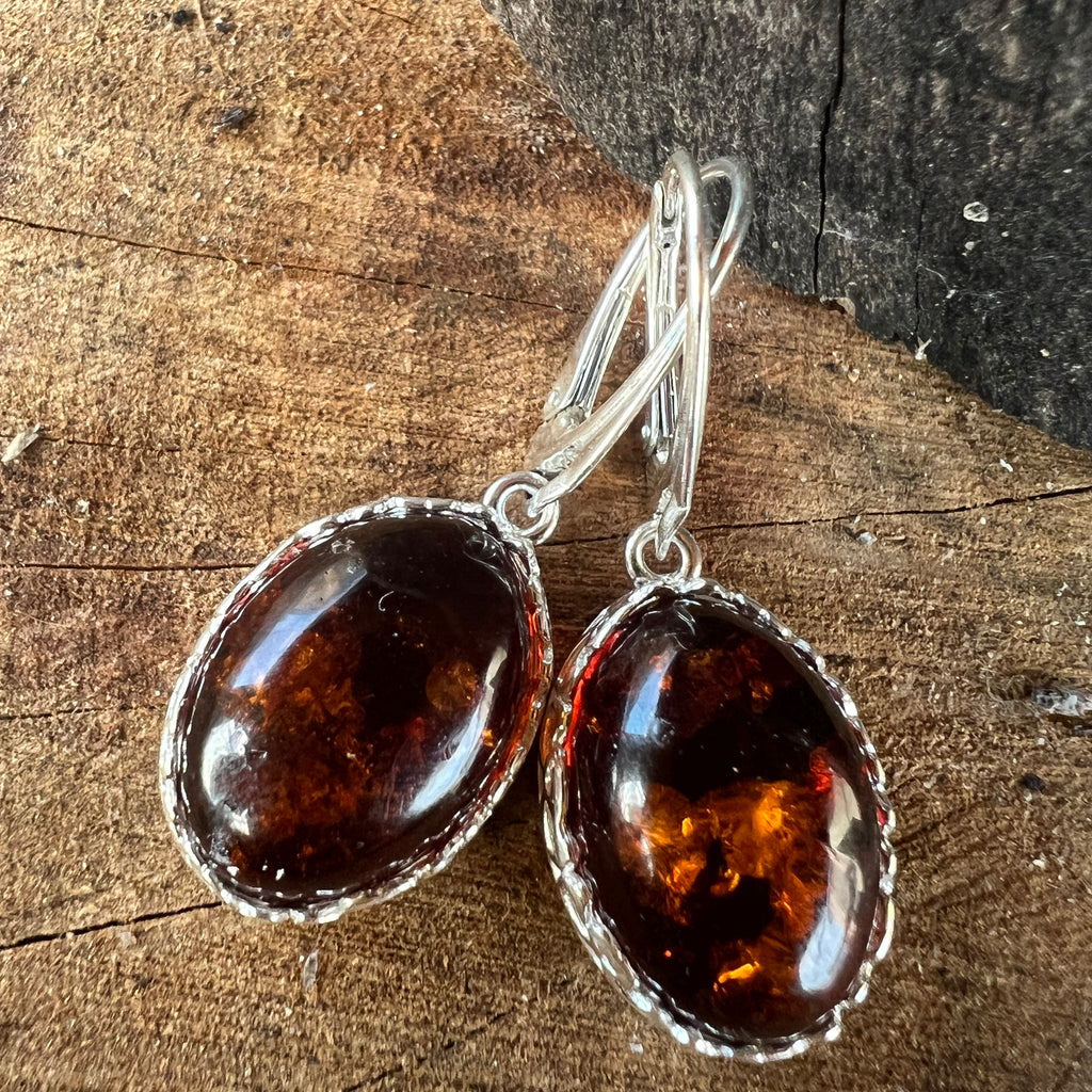Cercei argint cu chihlimbar Amber9, pietre semipretioase - druzy.ro 1 