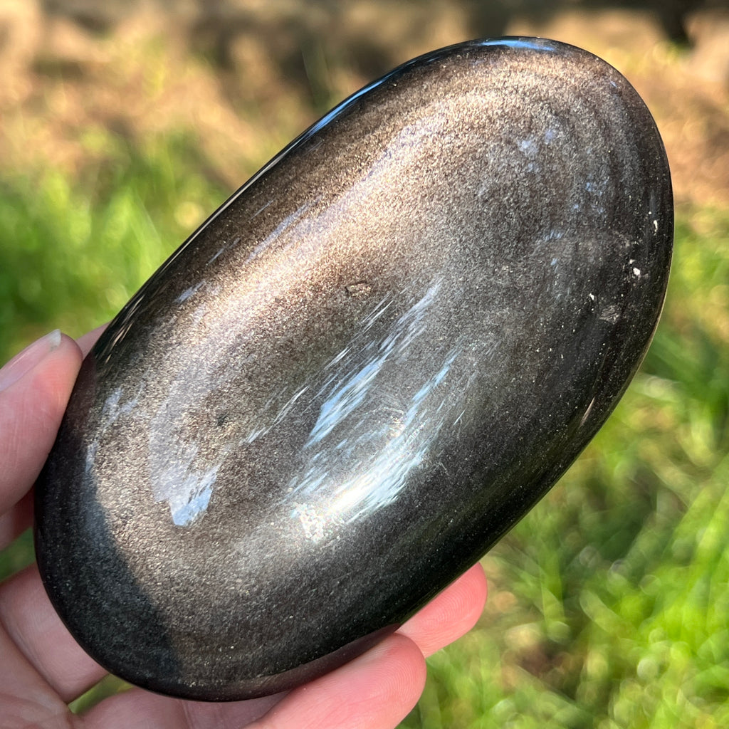 Obsidian argintiu palmstone model 16, pietre semipretioase - druzy.ro 4 