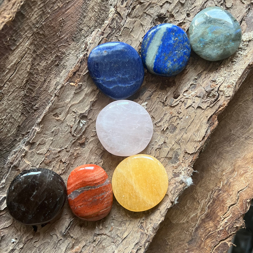 Set 7 chakre palmstones pietre meditatie m2, druzy.ro, pietre semipretioase 1