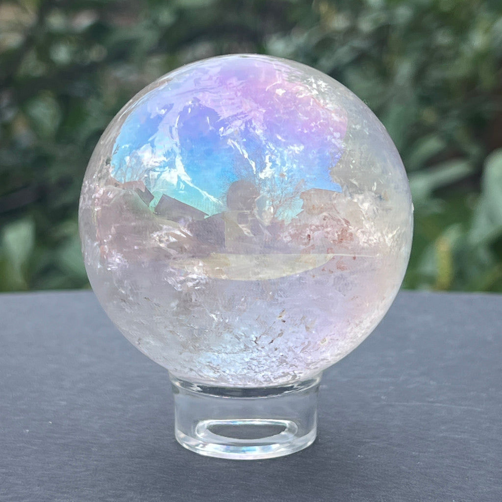Sfera cuart roz aura model 3, pietre semipretioase - druzy.ro 7 