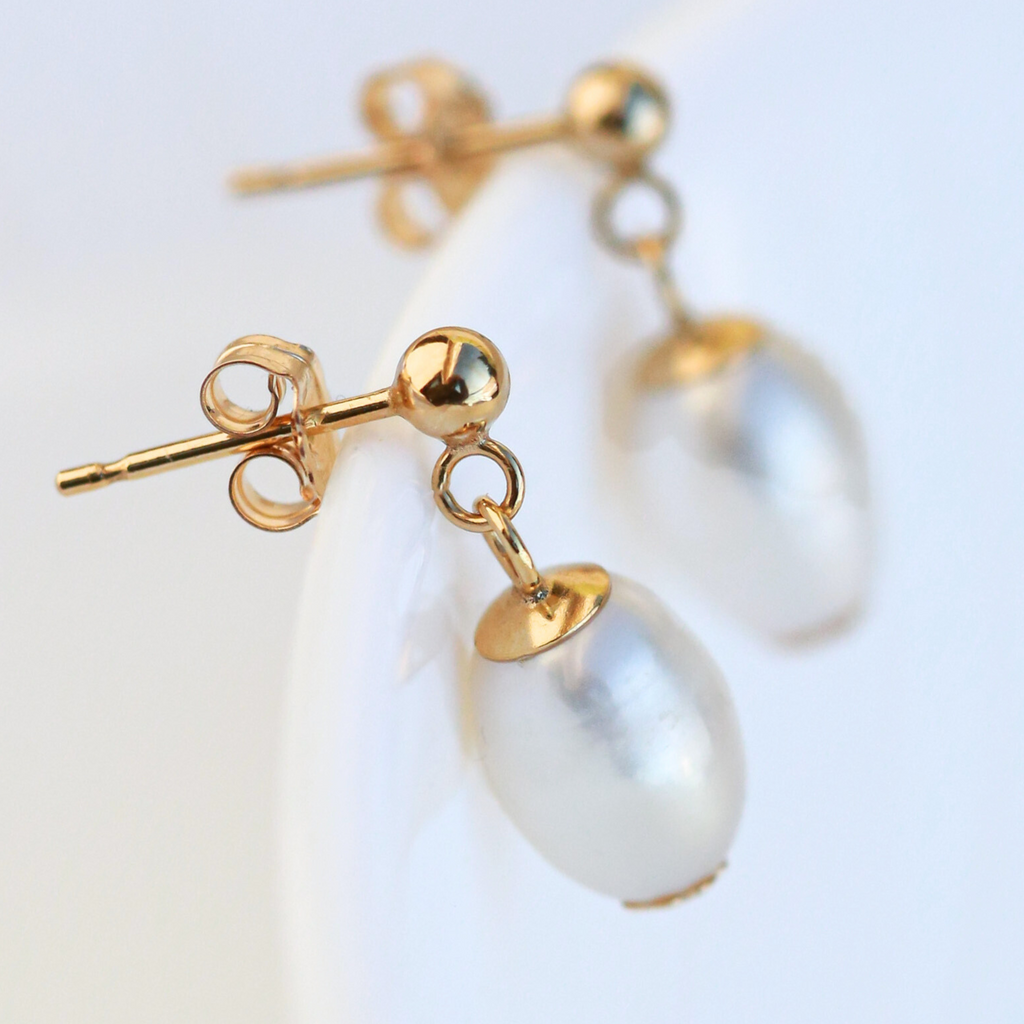 Cercei perle naturale, aur filat - Soul Pearl #2, pietre semipretioase - druzy.ro 1 
