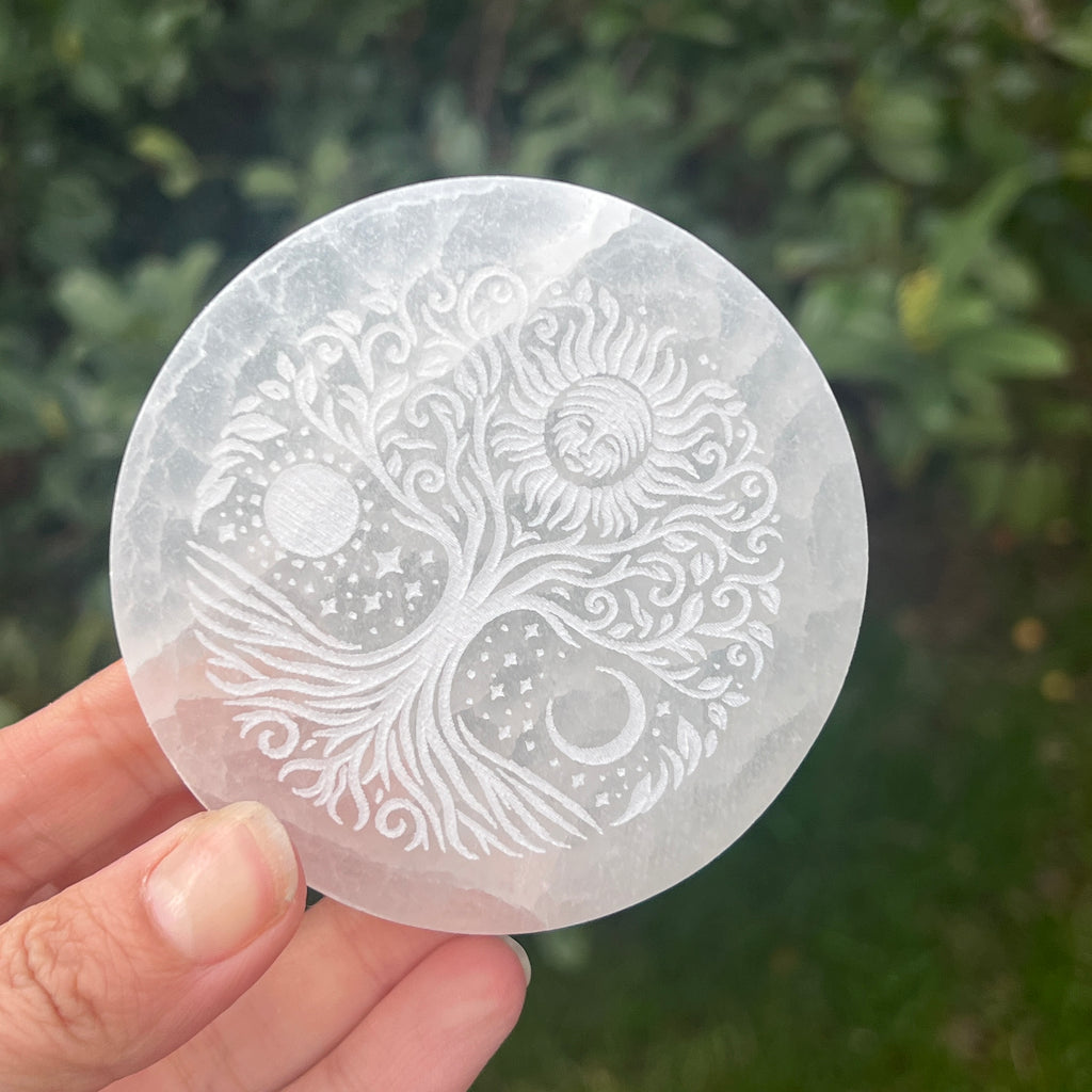 Disc selenit Tree of Life, pietre semipretioase - druzy.ro 2 