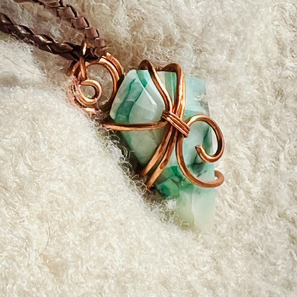Colier pandantiv ajoit in cupru/artistic wire m1, druzy.ro, cristale 1