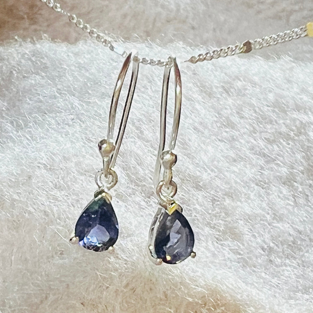 Cercei argint iolit Pear 7 mm, druzy.ro, pietre semipretioase 1