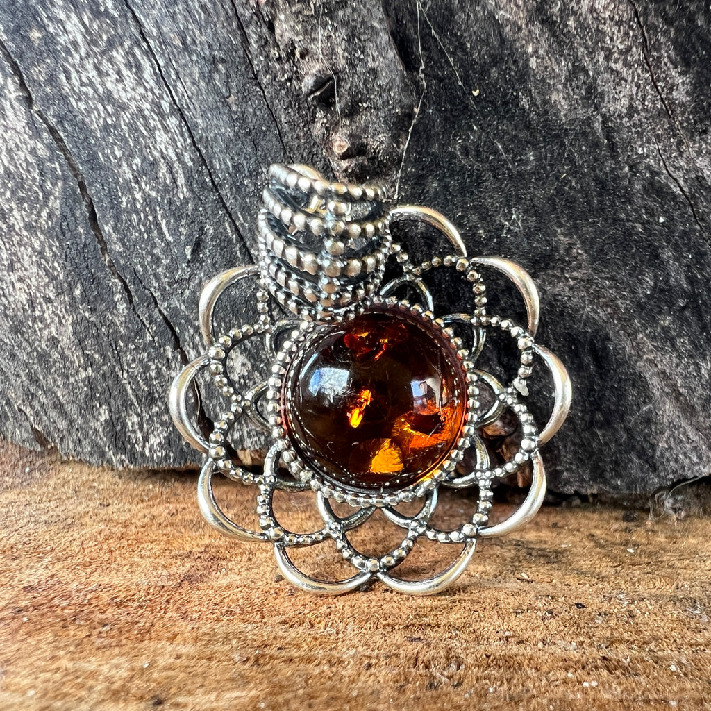 Pandantiv argint cu chihlimbar Amber18, pietre semipretioase - druzy.ro 1 
