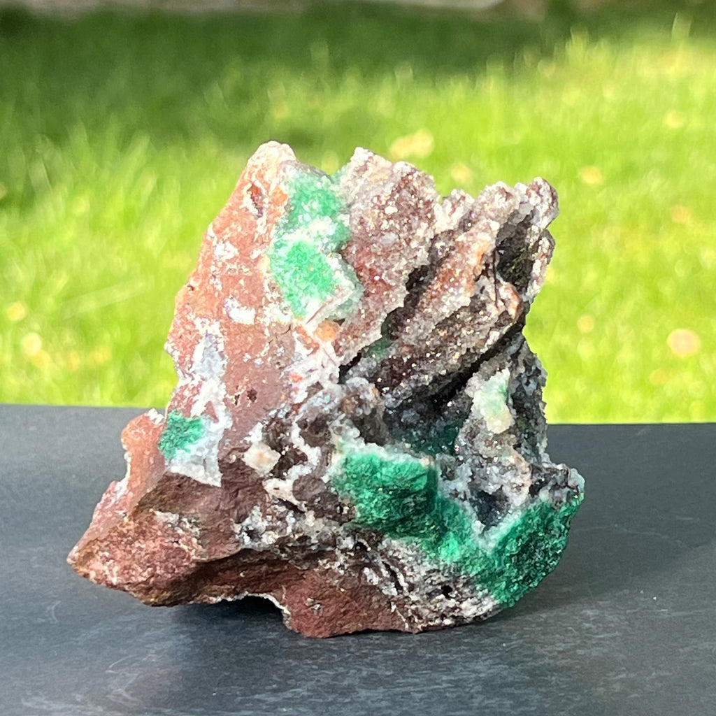 Malachit & dolomit in matrix cuart, cupru din Congo model 1, pietre semipretioase - druzy.ro 4
