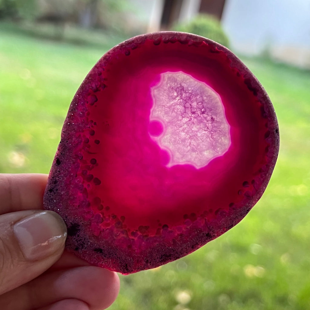 Felie agat roz Brasil m6, pietre semipretioase - druzy.ro 1
