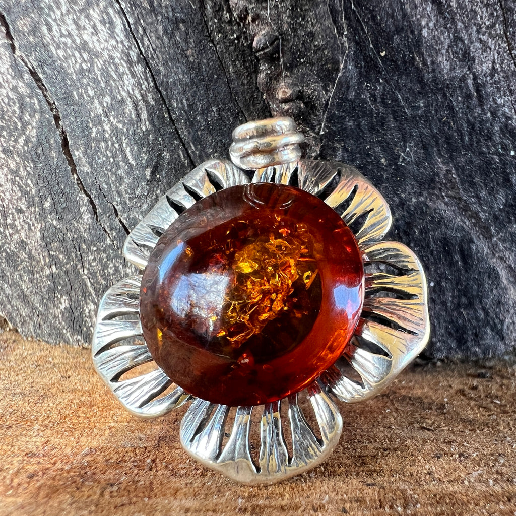 Pandantiv argint cu chihlimbar Amber16, pietre semipretioase - druzy.ro 1 