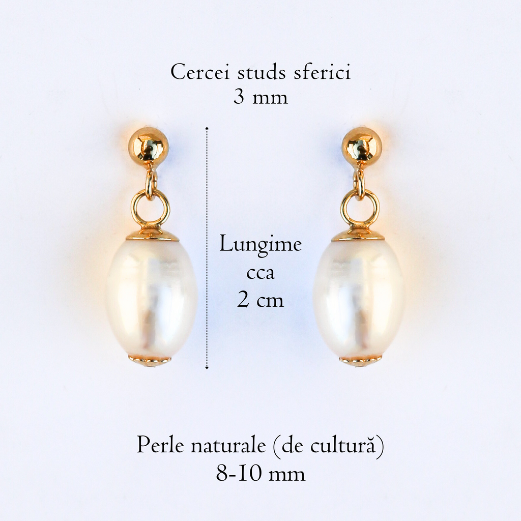 Cercei perle naturale, aur filat - Soul Pearl #2, pietre semipretioase - druzy.ro 7 