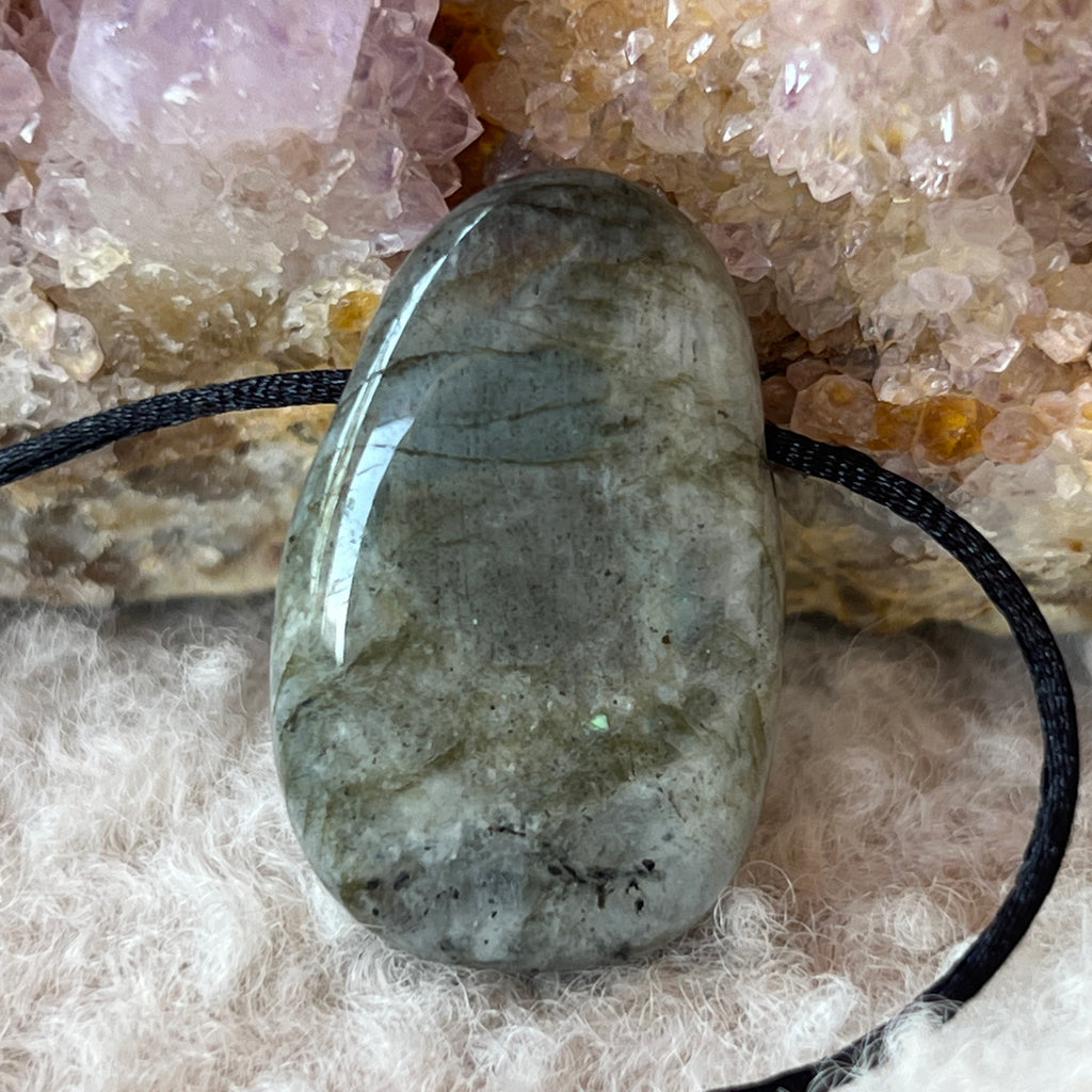 Colier pandantiv labradorit DROP, pietre semipretioase - druzy.ro 2 