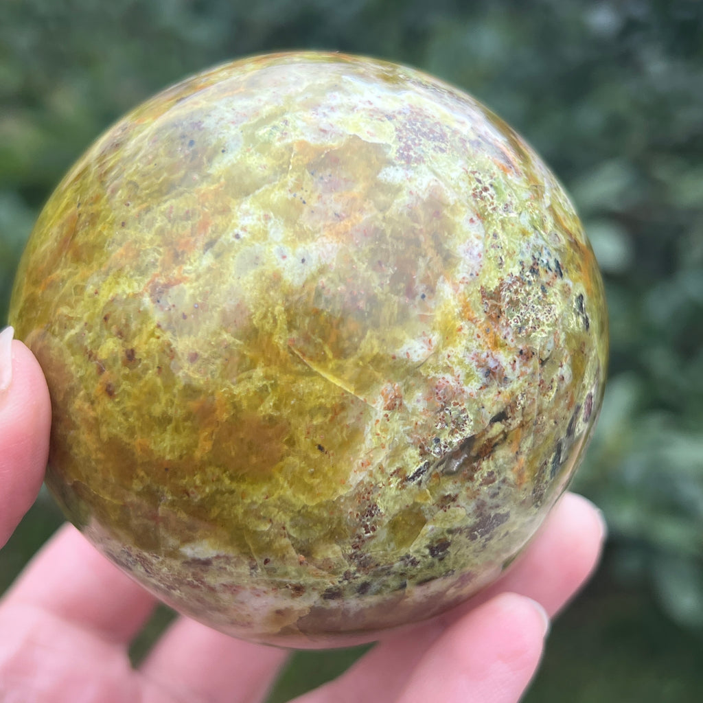 Sfera Opal verde model 2, pietre semipretioase - druzy.ro 11 