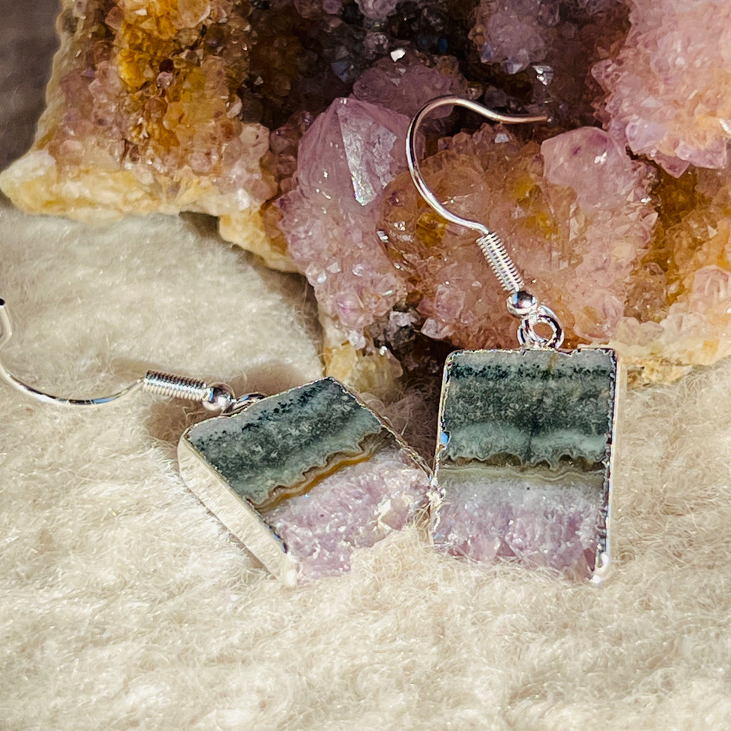 Cercei felii ametist argint Brazilia model5A, druzy.ro, cristale 2