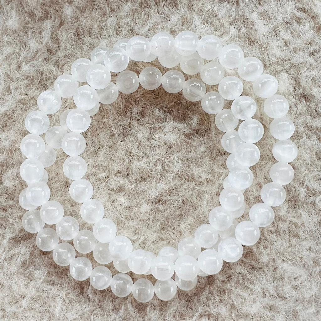 Bratara selenit 6 mm, pietre semipretioase, DRUZY.RO 2