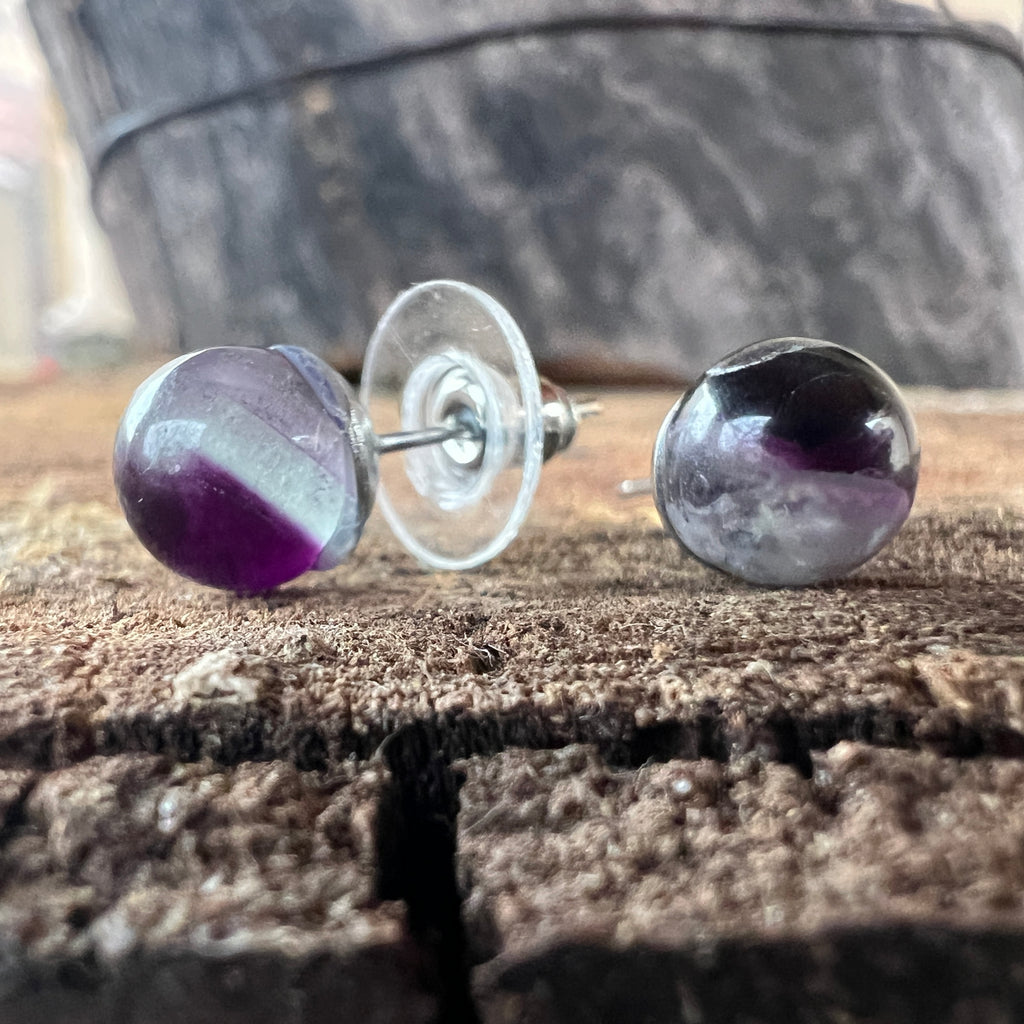 Cercei stud fluorit sfere 8 mm, pietre semipretioase - druzy.ro 2 