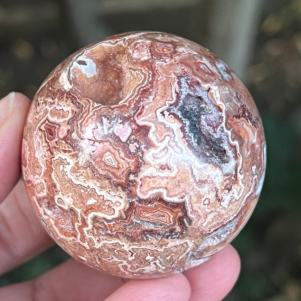 Sfera agat Crazy Lace | Model 15, pietre semipretioase - druzy.ro 10 