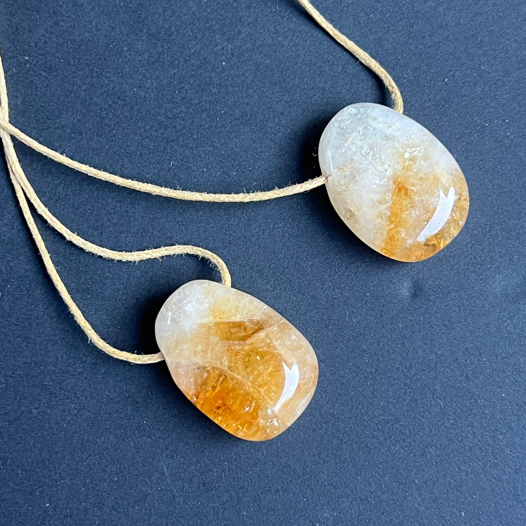 Colier pandantiv citrin DROP, pietre semipretioase - druzy.ro 1 