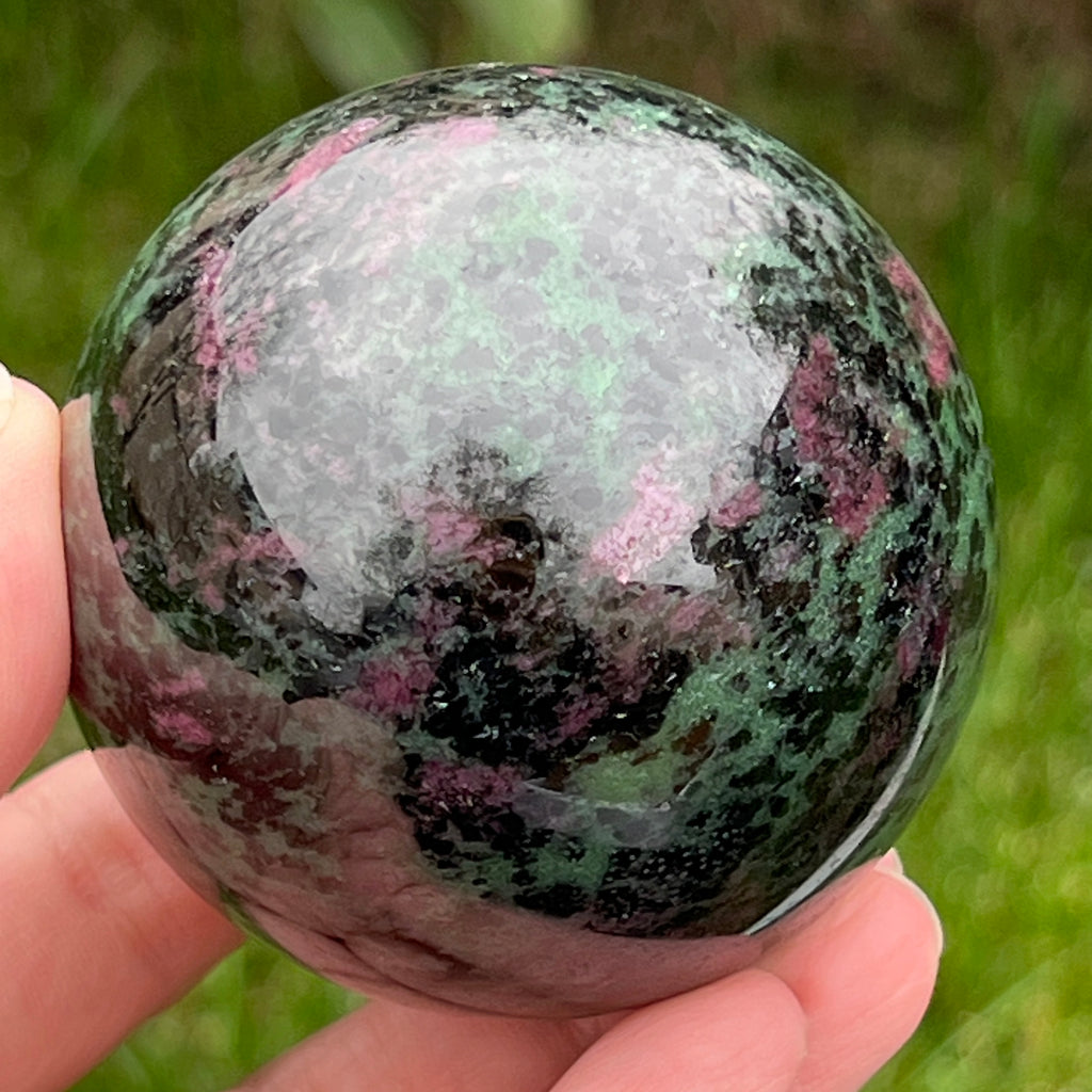 Sfera rubin in zoisit model 2, pietre semipretioase - druzy.ro 12 