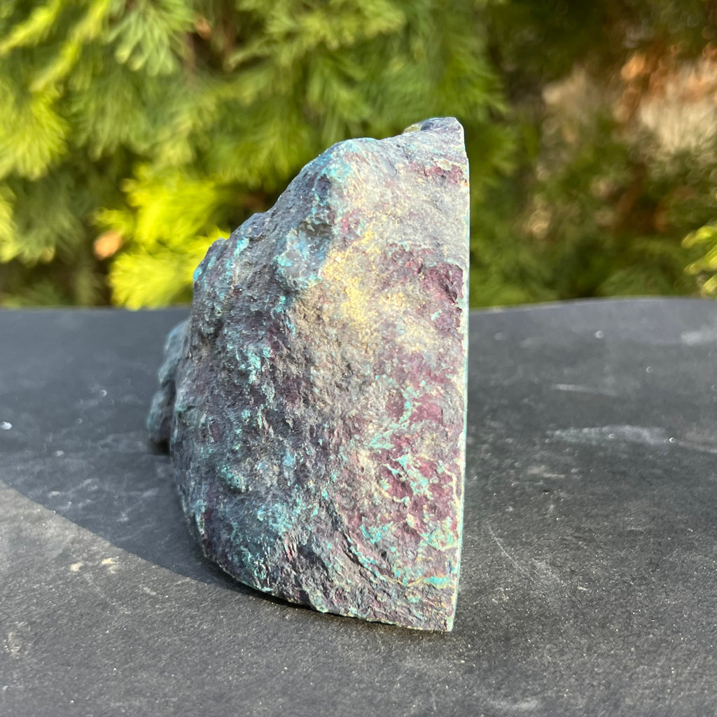 Suport lumanare din agat albastru, bookend, suport carti, druzy.ro, cristale 5