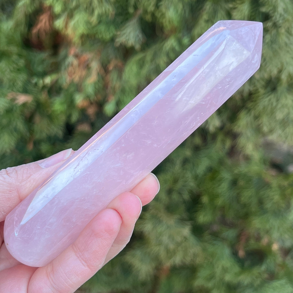 Bagheta cuart roz hexagon din Madagascar, pietre semipretioase - druzy.ro 2 