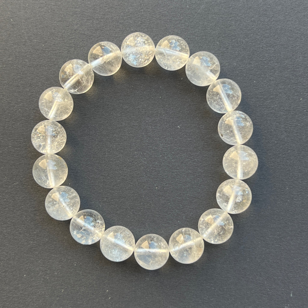 Bratara cuart de stanca/cristal incolor 10 mm, pietre semipretioase - druzy.ro 1 