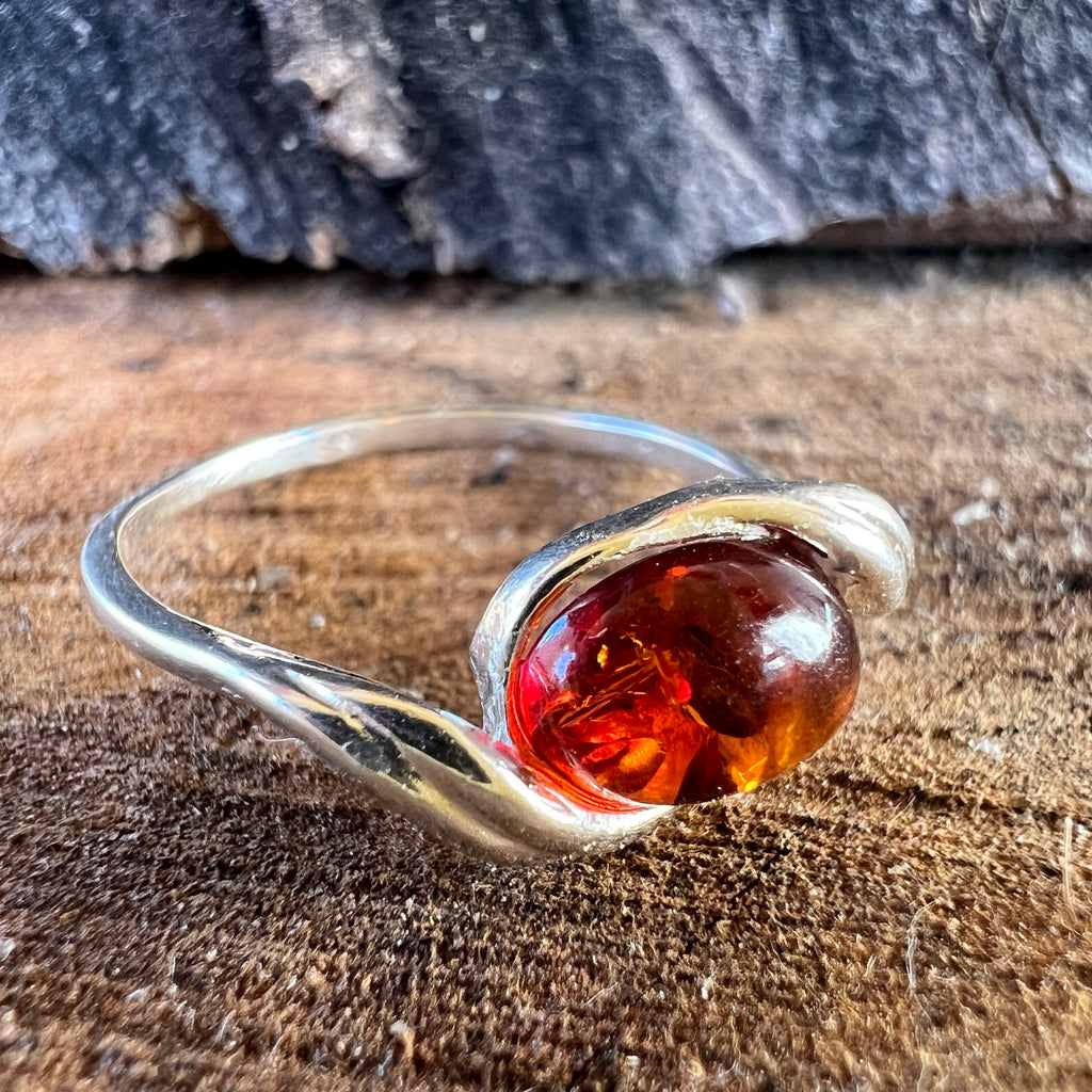 Inel argint cu chihlimbar Amber14, pietre semipretioase - druzy.ro 1 