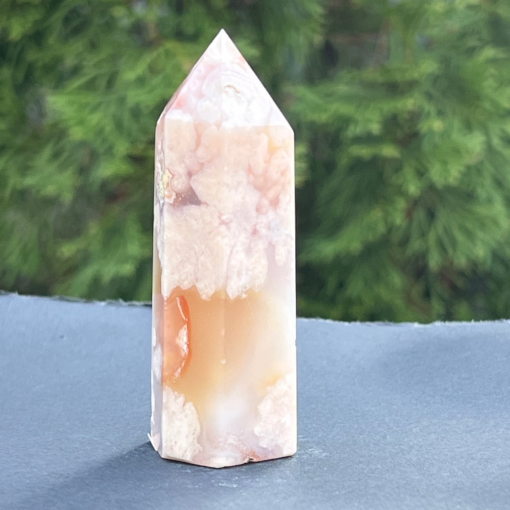 Obelisc agat coral floare model 1, pietre semipretioase - druzy.ro 10 
