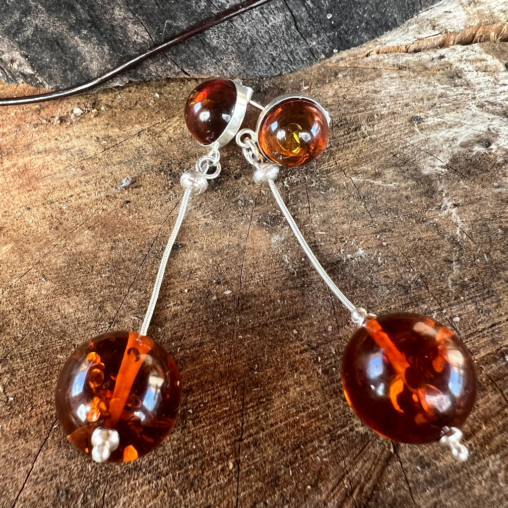 Cercei argint cu chihlimbar Amber6, pietre semipretioase - druzy.ro 2 
