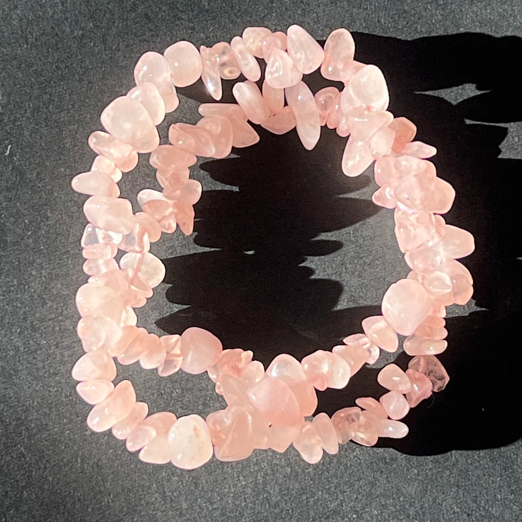 Bratara chipsuri cuart roz, pietre semipretioase - druzy.ro 2 