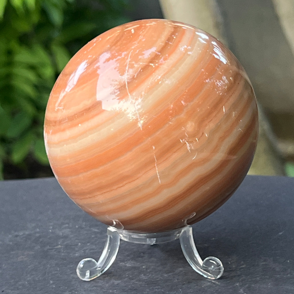Sferă de onix portocaliu dungat  | Model 5, pietre semipretioase - druzy.ro 7 