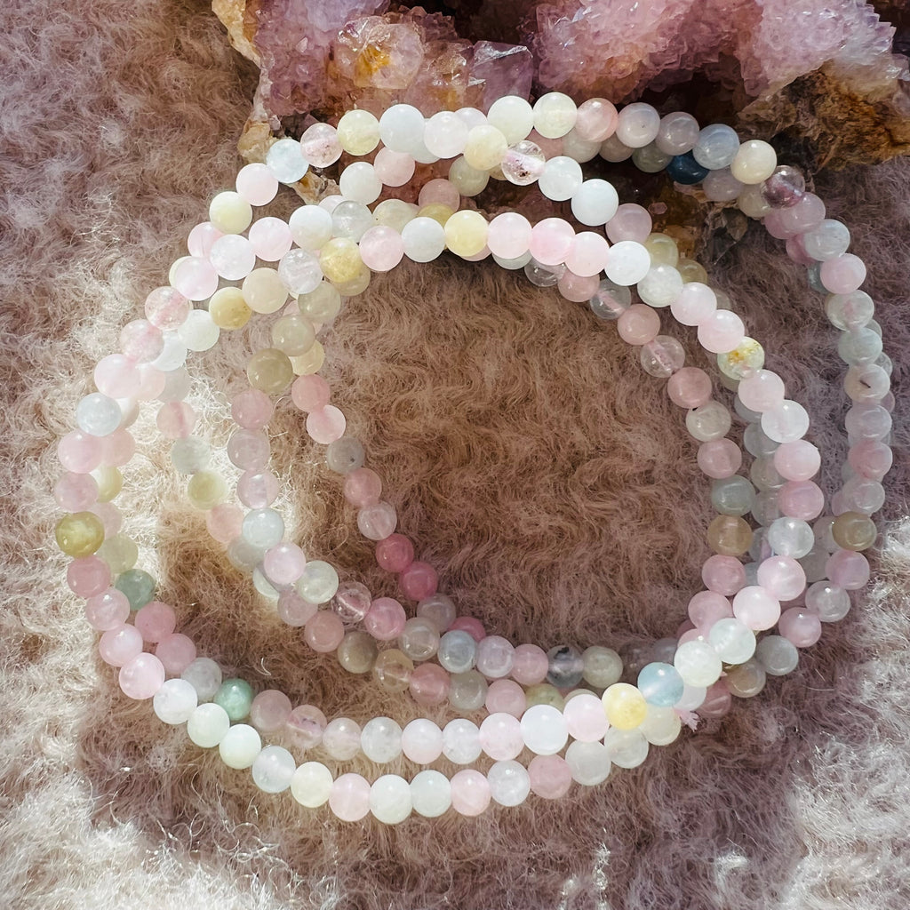 Bratara morganit 4 mm, pietre semipretioase, DRUZY.RO 1