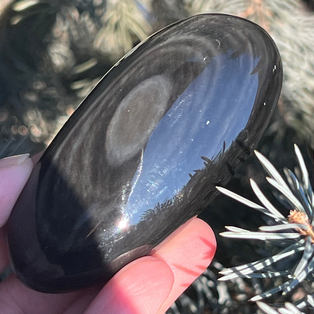Obsidian argintiu palmstone model 7, pietre semipretioase - druzy.ro 2 