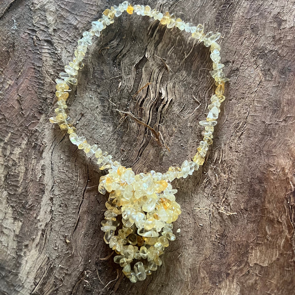 Colier lung chipsuri citrin, druzy.ro, pietre semipretioase 1